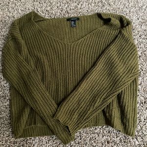 Fall green knit sweater